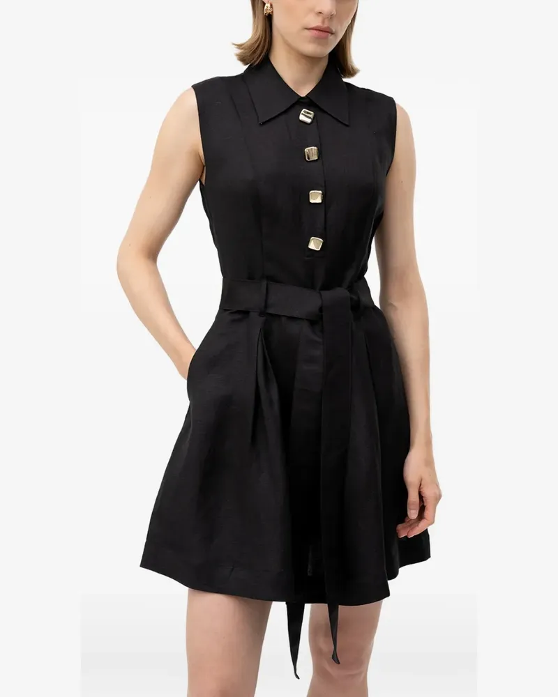 HUGO BOSS belted sleeveless mini dress - Schwarz Schwarz