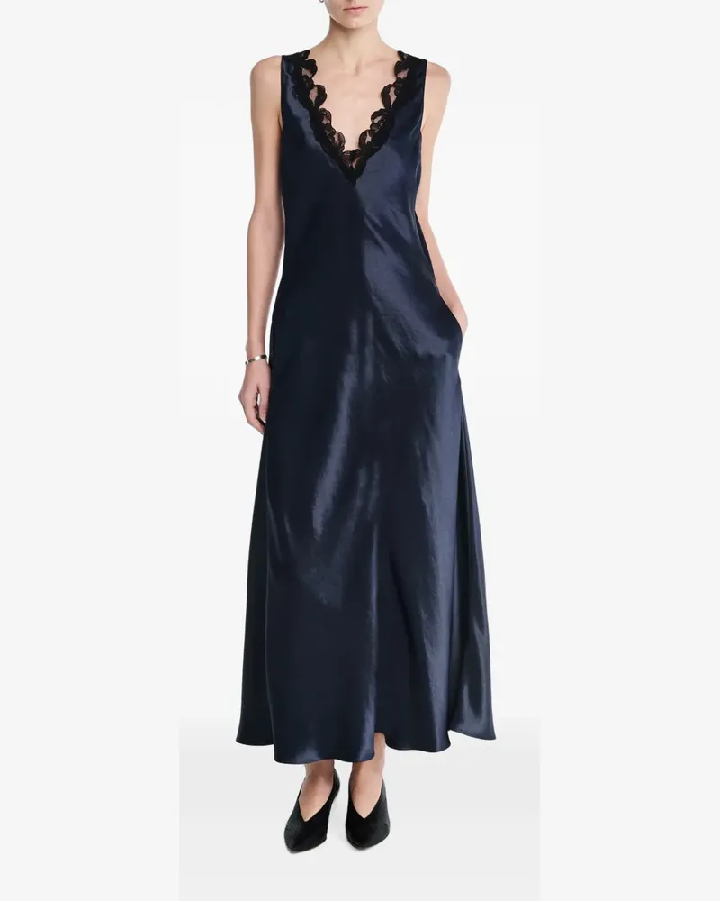 Maria Mcmanus lace-trim V-neck maxi dress - Blau Blau