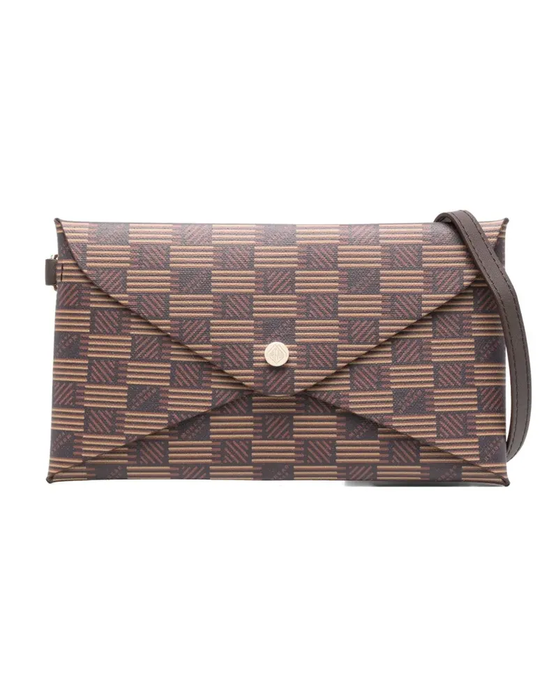 Moreau Paris geometric-pattern clutch bag - Braun Braun