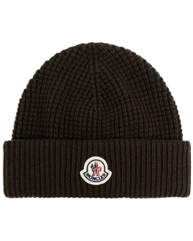 Moncler Beanie mit Logo-Applikation - Grün Grün