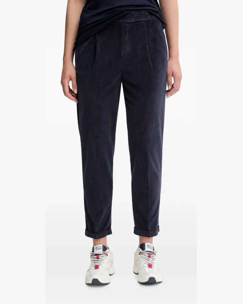 Benetton Bundfaltenhose mit Cordoptik - Blau Blau