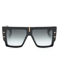 Balmain Eckige B-Grand Sonnenbrille Schwarz