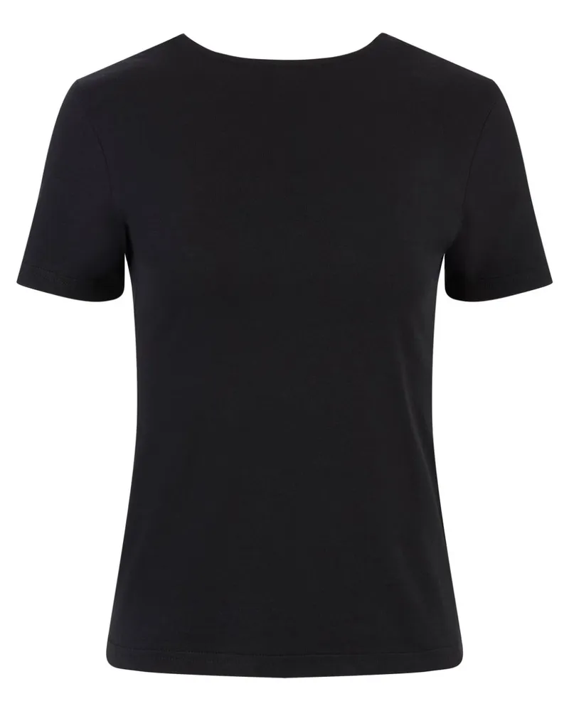 Nina Ricci Drapiertes T-Shirt mit tiefem Ausschnitt - Schwarz Schwarz