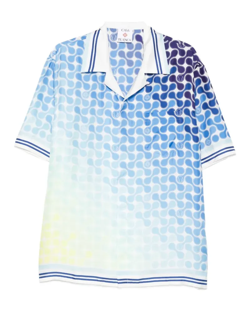 Casablanca Paris Tennis Tile Cuban patterned shirt - Blau Blau