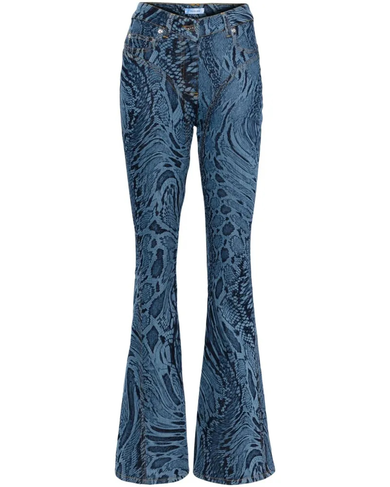 Thierry Mugler Jeans mit Schlangen-Print - Blau Blau