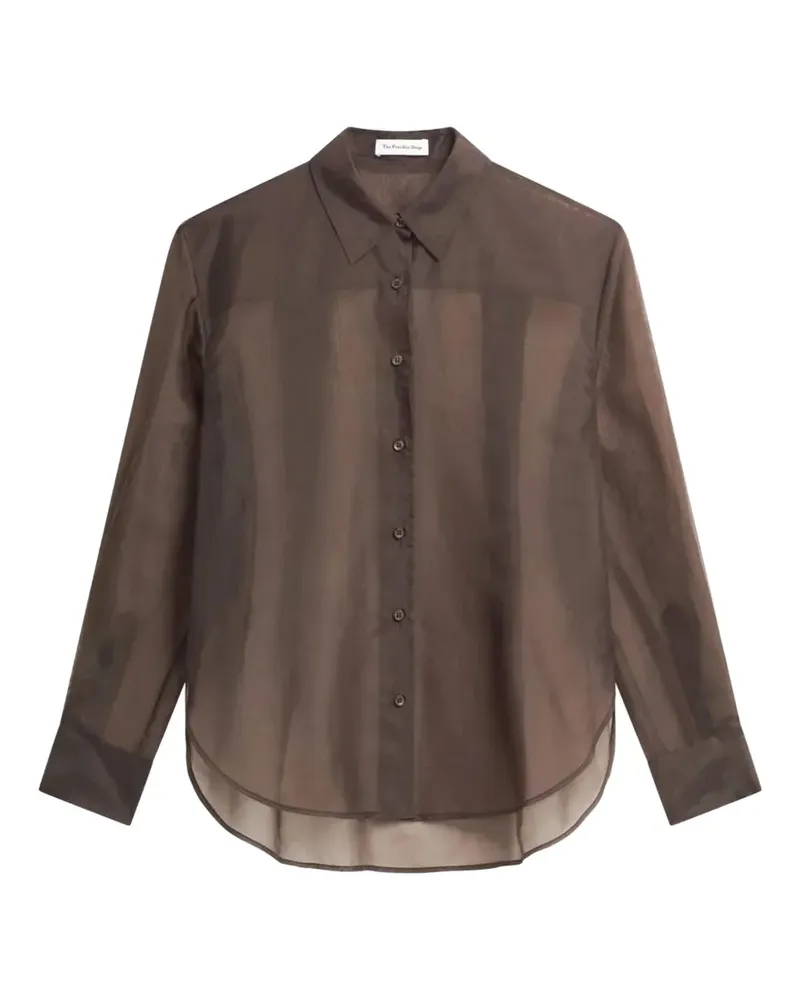 FRANKIE Shop Semi-transparentes Peri Hemd - Braun Braun