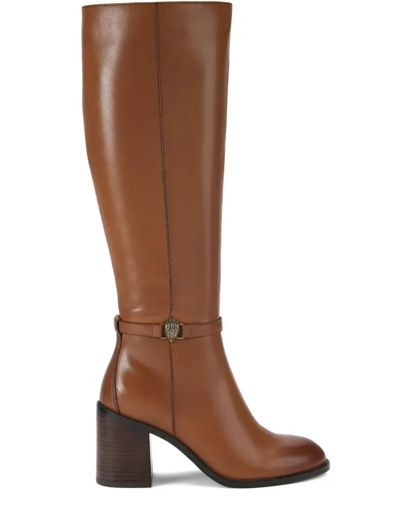 Kurt Geiger 80mm Shoreditch eagle-head strap knee-high boots - Braun Braun