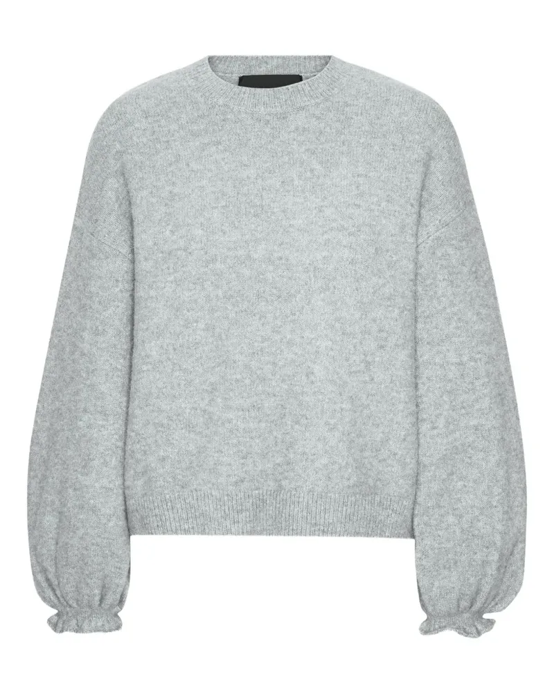 ROTATE Birger Christensen Rundhals-Pullover mit weiten Ärmeln - Grau Grau