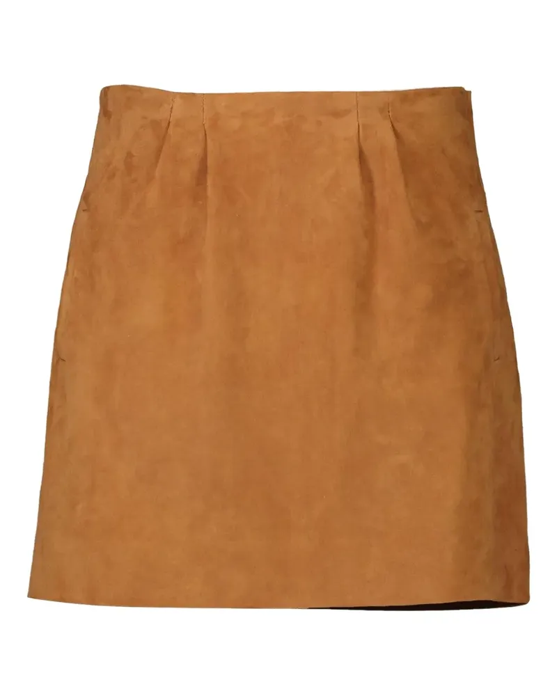 Ermanno Scervino pleated suede mini skirt - Braun Braun