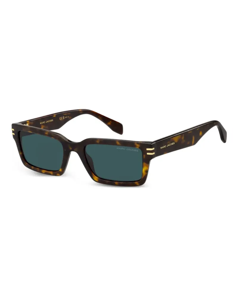Marc Jacobs tortoiseshell-effect rectangle-frame sunglasses - Braun Braun