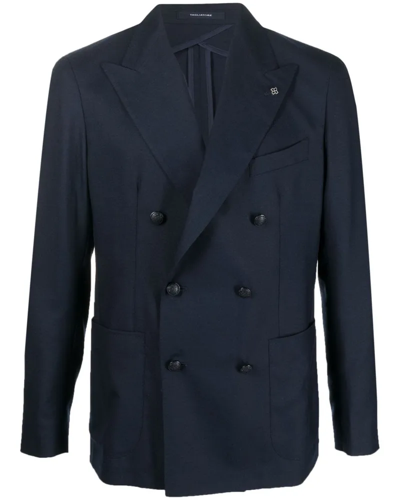 Tagliatore Doppelreihiges Sakko aus Kaschmir - Blau Blau