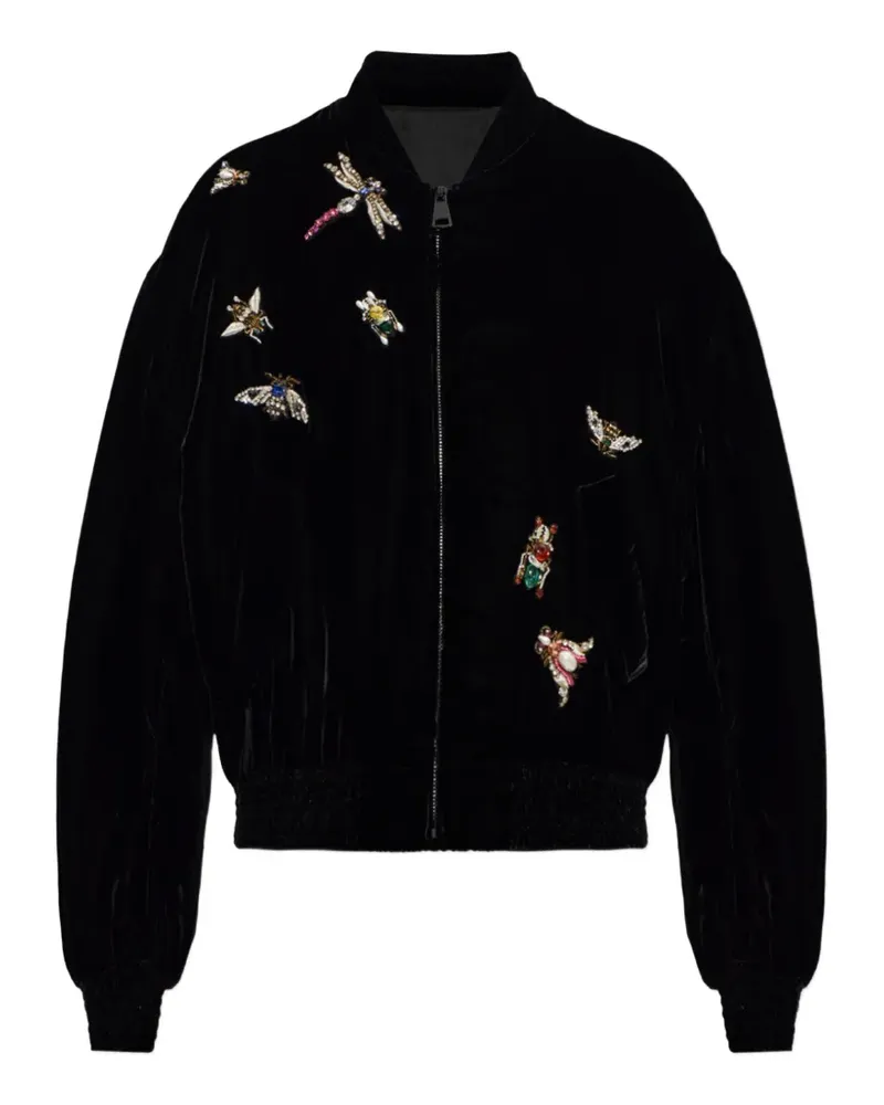 Balmain velvet bomber jacket - Schwarz Schwarz