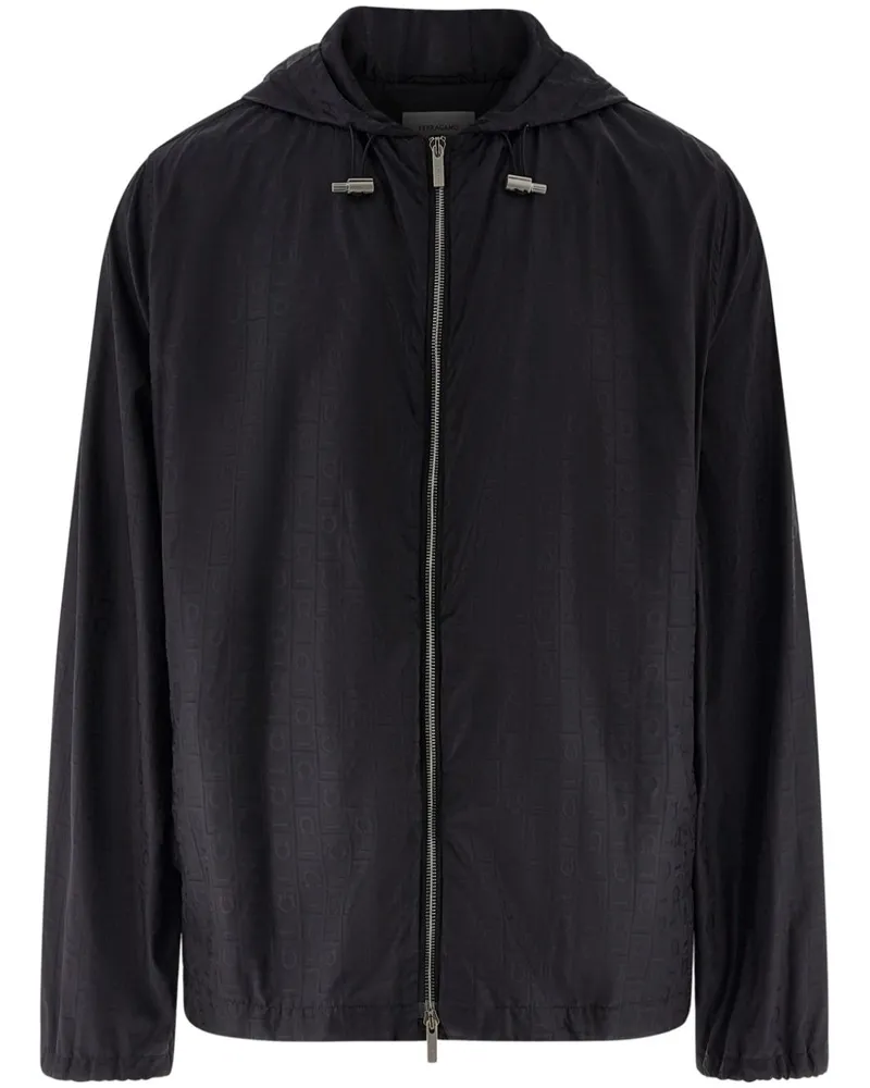 Ferragamo Regenjacke aus Gancini-Jacquard - Schwarz Schwarz