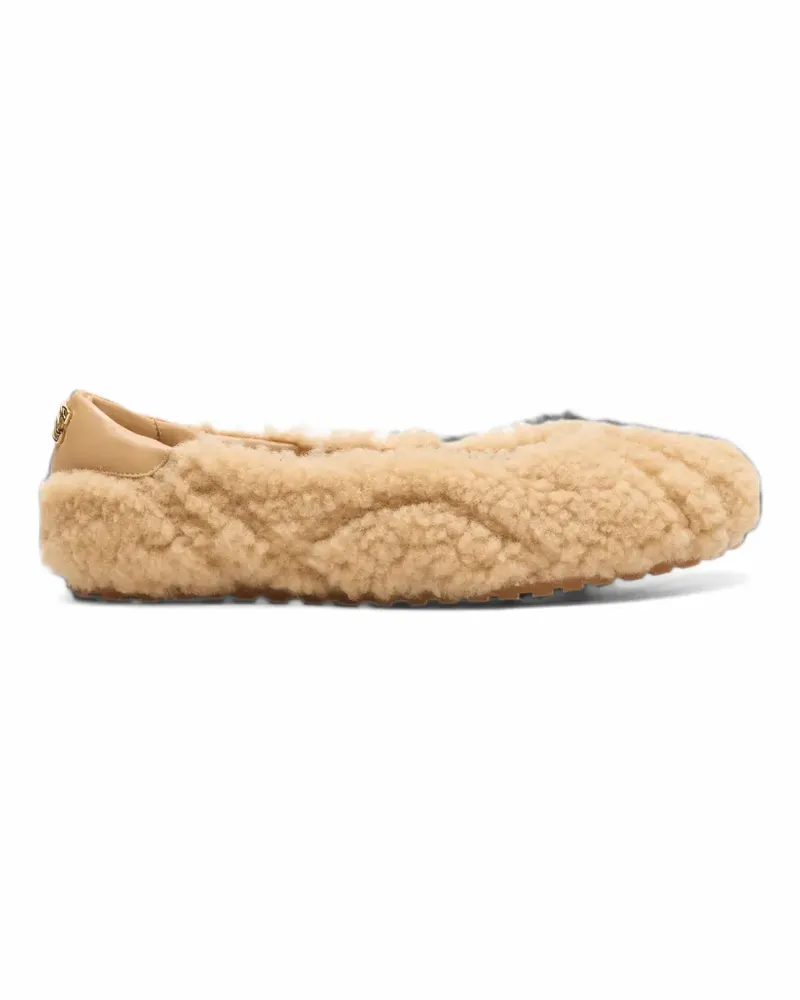Casadei Marmolada Ballerinas aus Faux Fur - Nude Nude