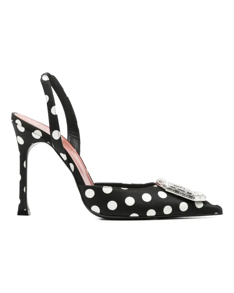 Amina Muaddi Camellia polka-dot-pattern pumps - Schwarz Schwarz