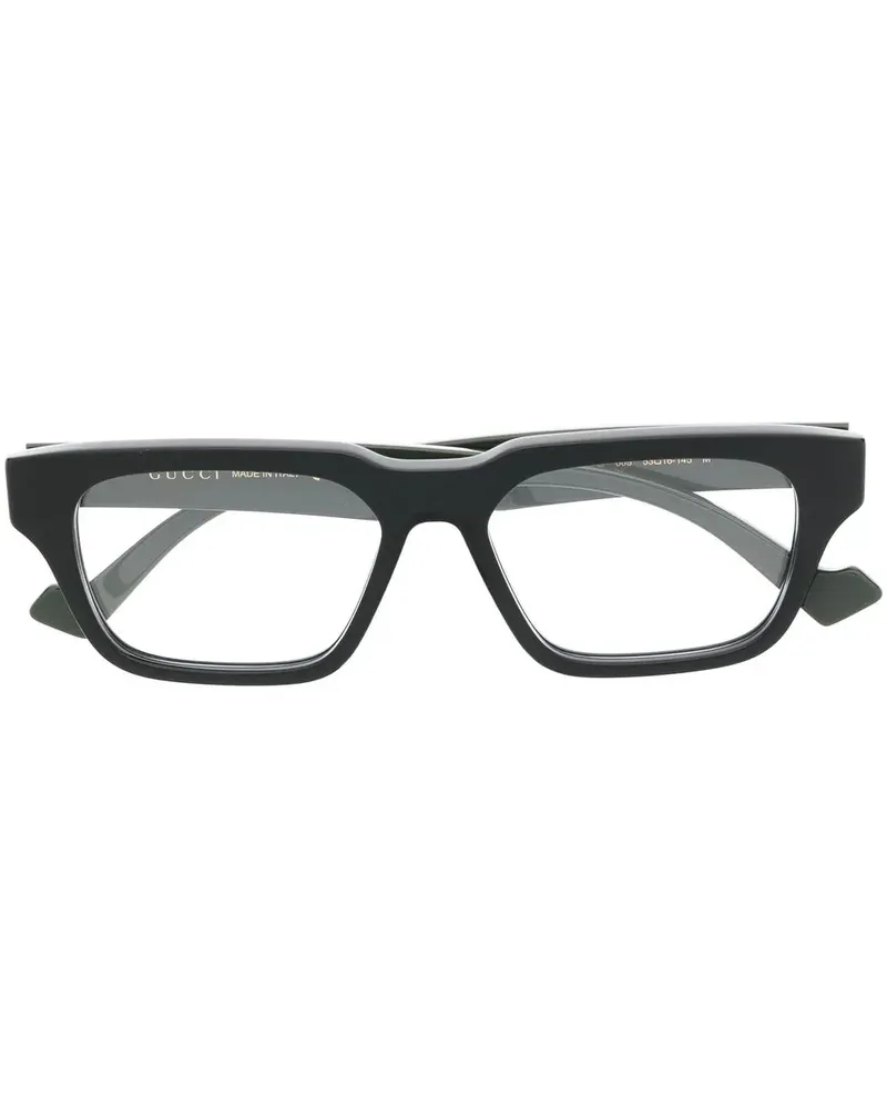 Gucci Eckige Brille in Colour-Block-Optik - Schwarz Schwarz