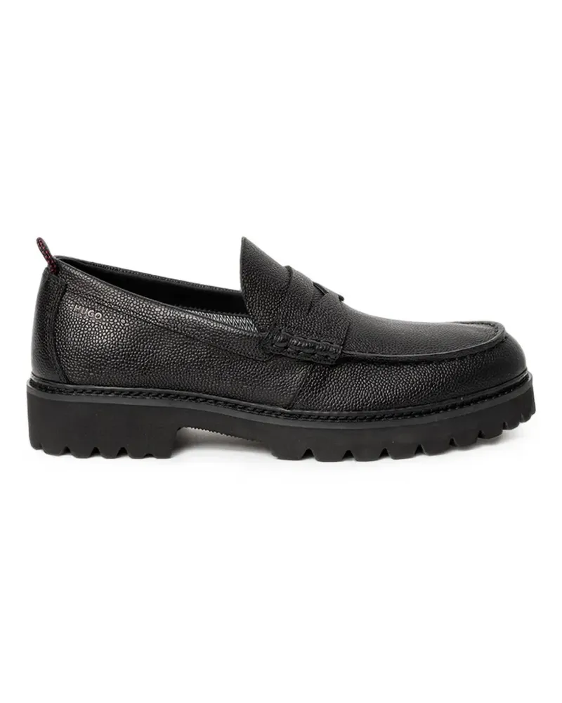 HUGO BOSS lug-sole loafers in grained leather - Schwarz Schwarz