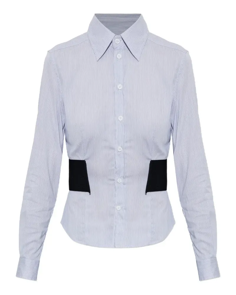 VETEMENTS Gestreiftes Hemd mit Gürtel - Blau Blau