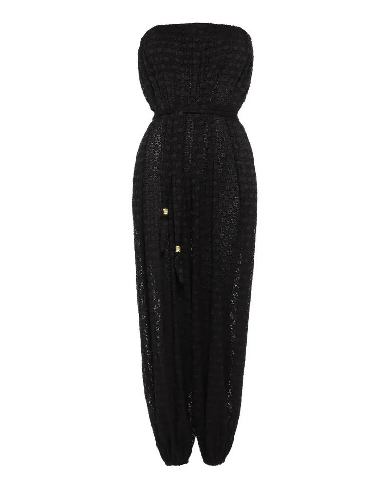 Eres Schulterfreier Jumpsuit im Metallic-Look - Schwarz Schwarz