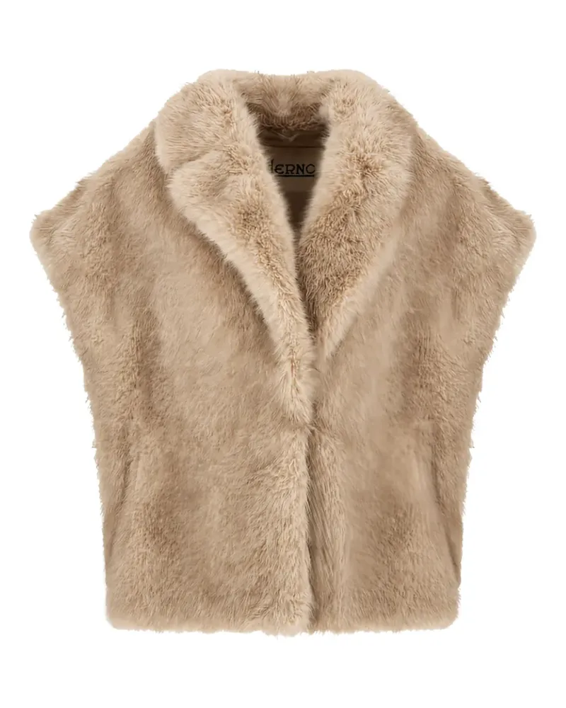 Herno faux-fur short-sleeve jacket - Nude Nude
