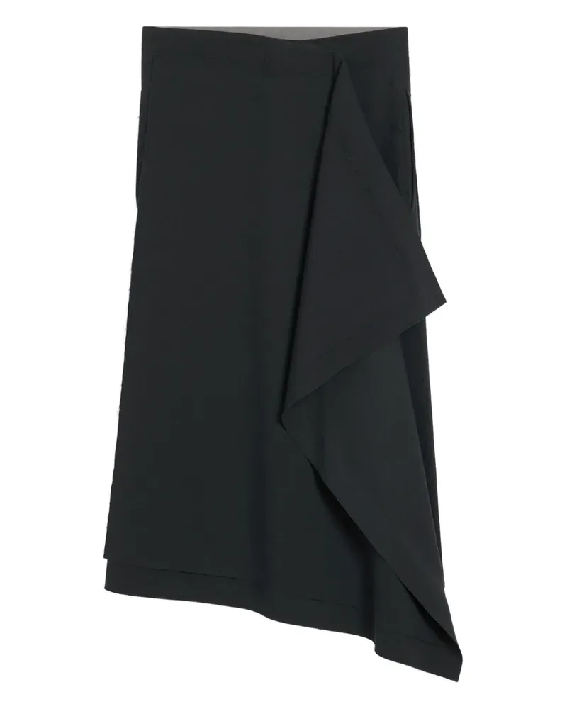 AMI Paris Asymmetrischer Wickelrock - Schwarz Schwarz