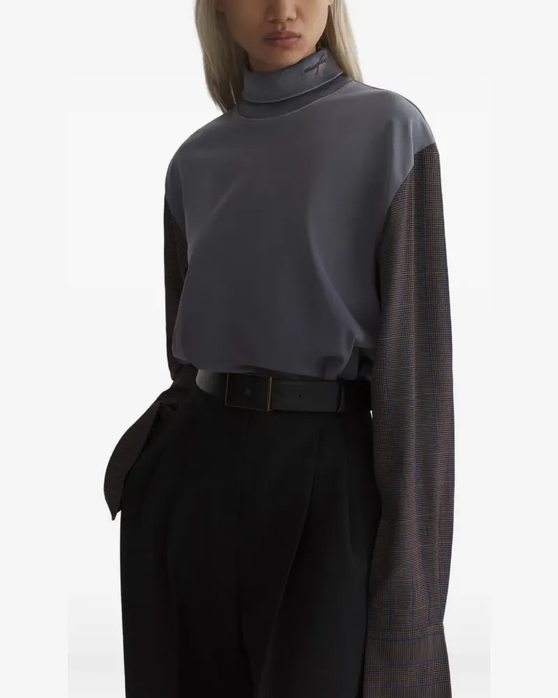 Thierry Mugler T-Shirt mit Hemdärmeln - Braun Braun