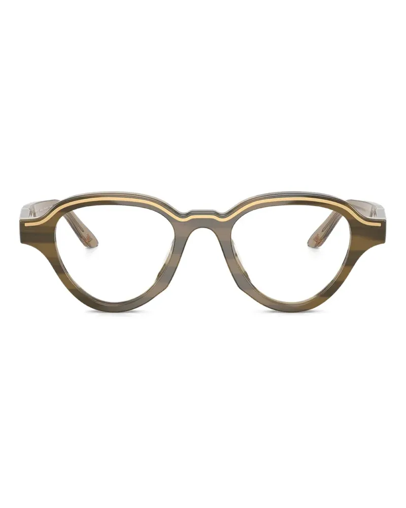 Emporio Armani Runde Sonnenbrille mit Streifen - Braun Braun