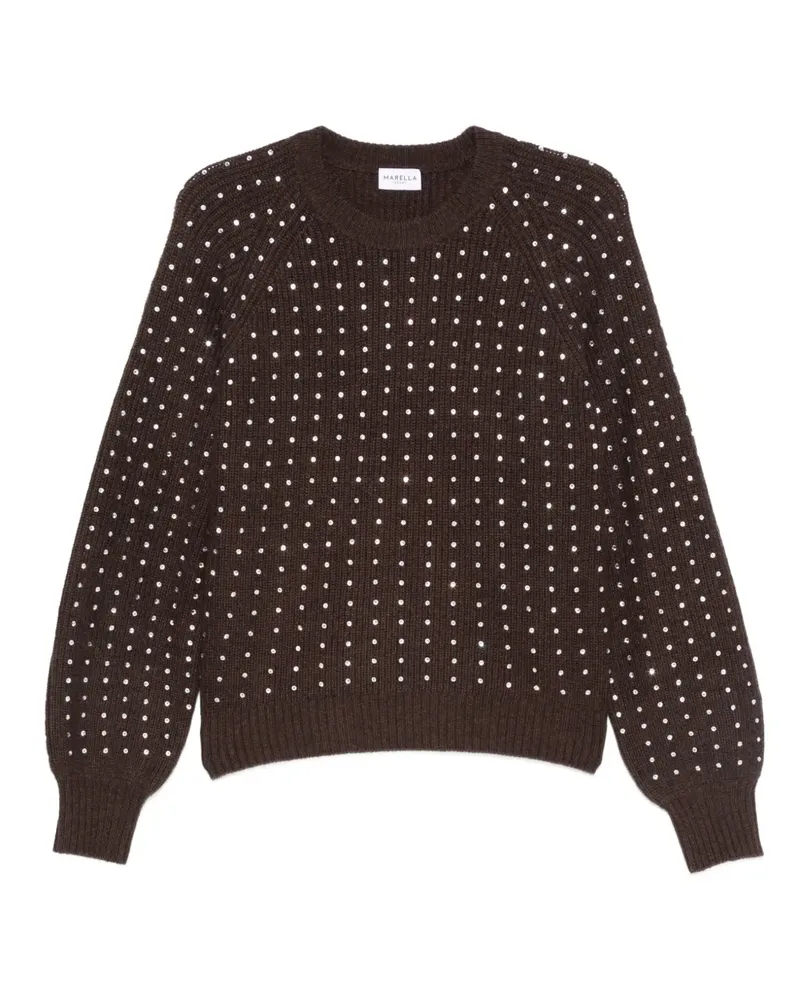 MARELLA Verzierter Pullover mit rundem Ausschnitt - Braun Braun