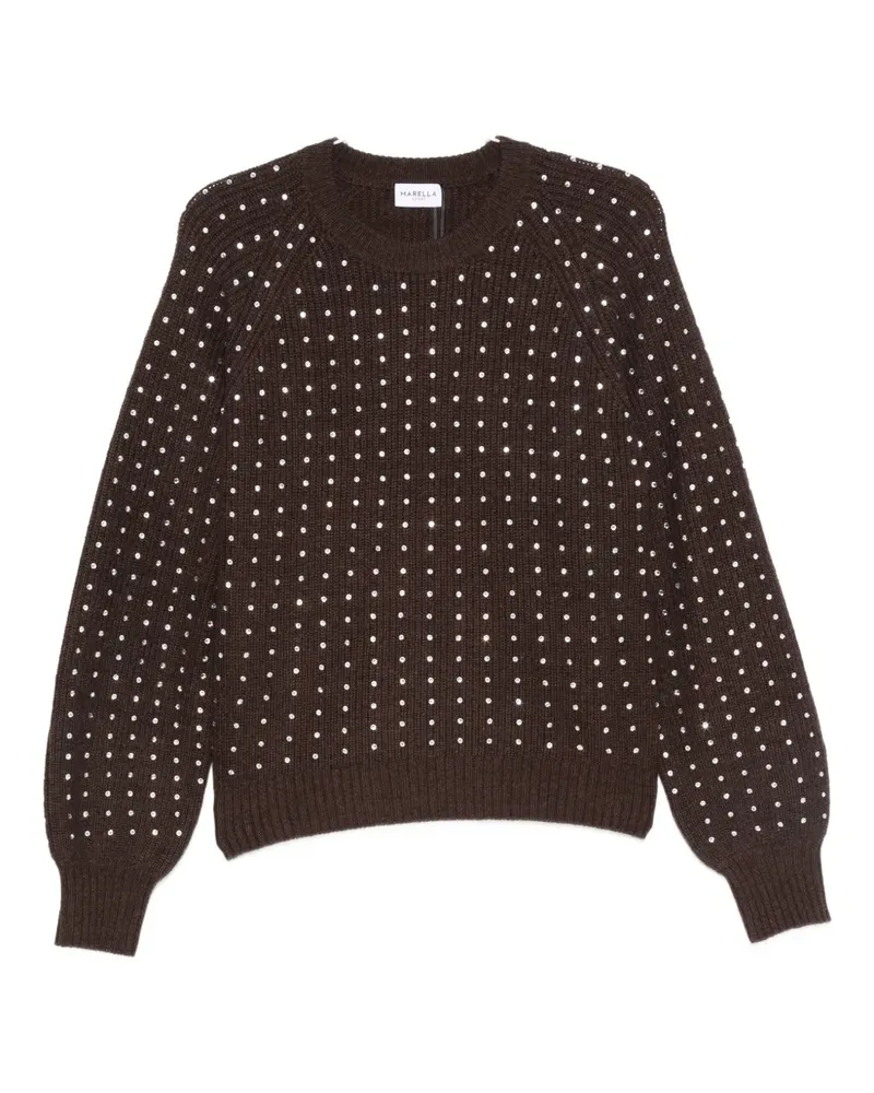 MARELLA embellished round-neck sweater - Braun Braun