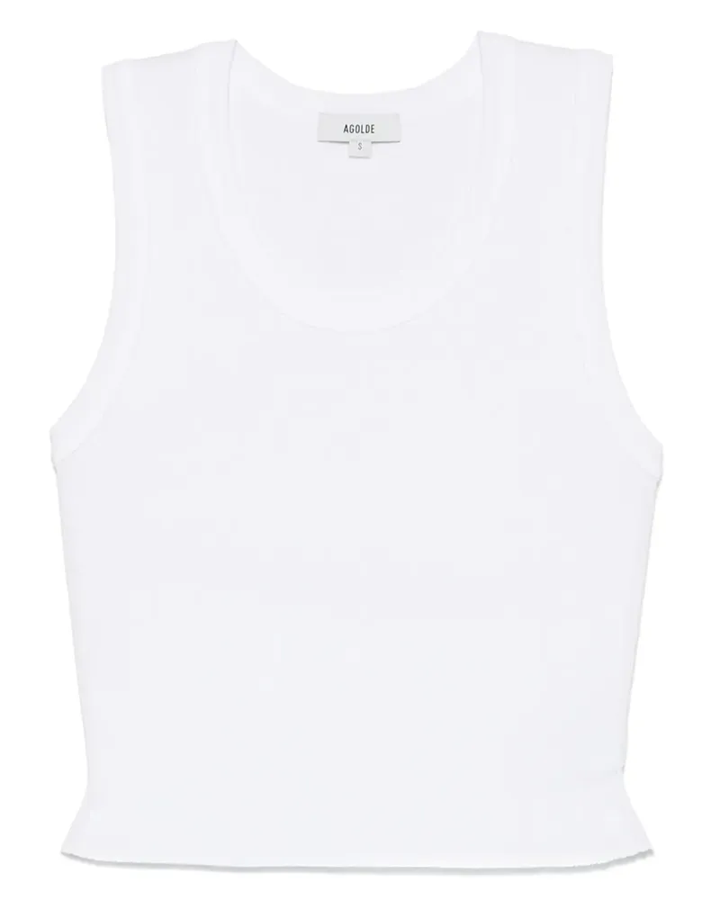 AGOLDE Geripptes Trägershirt - Weiß Weiß
