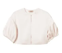 Puffärmel-Jacke aus Duchesse-Satin - Rosa