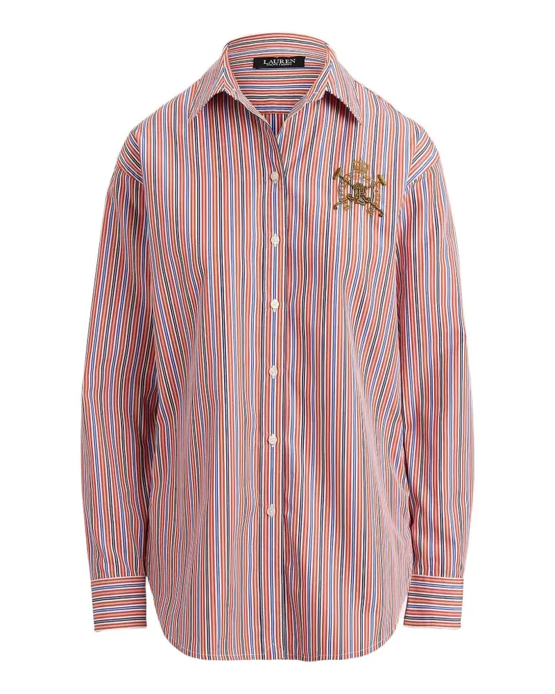 Ralph Lauren Gestreiftes Hemd mit Wappenstickerei - Orange Orange