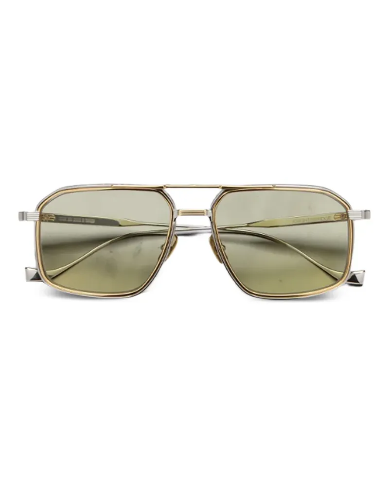 Cutler and Gross 1971 Sonnenbrille mit eckigem Gestell - Gold Gold