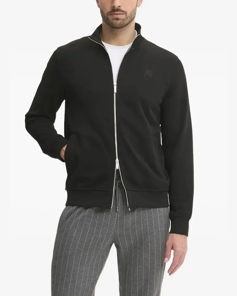 Karl Lagerfeld Sweatshirtjacke mit Logo-Stickerei - Schwarz Schwarz