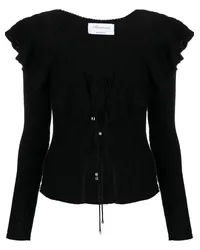 Blumarine Cardigan mit Rüschen Schwarz