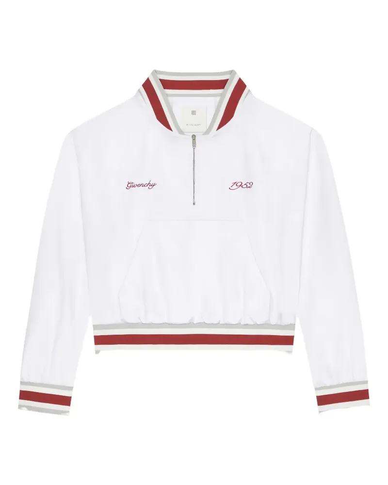 Givenchy logo-embroidered half-zip sweatshirt - Weiß Weiß