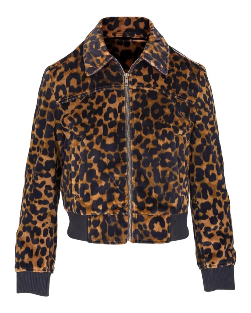 R13 Berlin Jacke mit Leopardenprint - Braun Braun