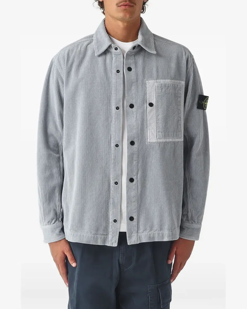 Stone Island Hemdjacke aus Cord - Grau Grau