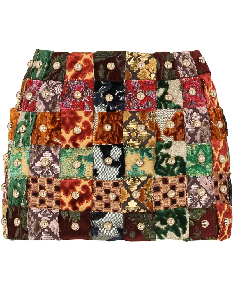 Dolce & Gabbana Minirock im Patchwork-Look - Grün Grün