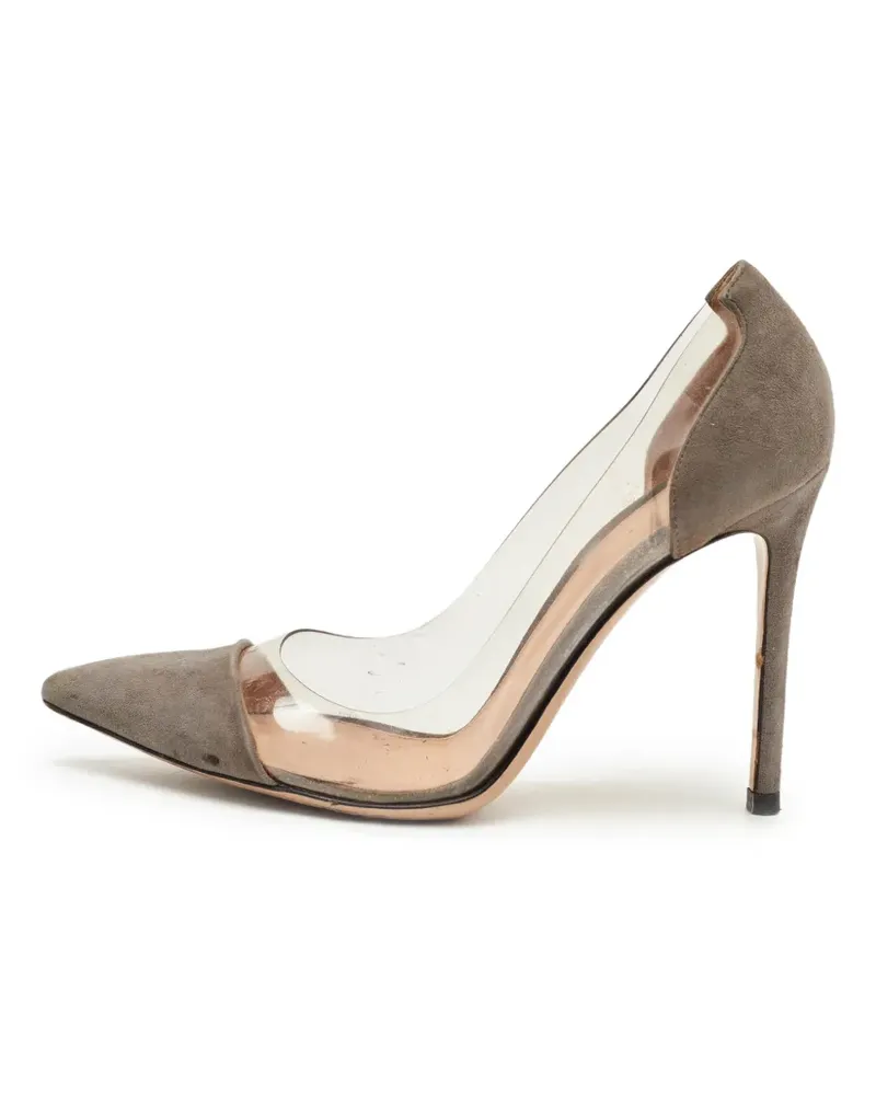 Gianvito Rossi Plexi Pumps mit spitzer Kappe - Grau Grau