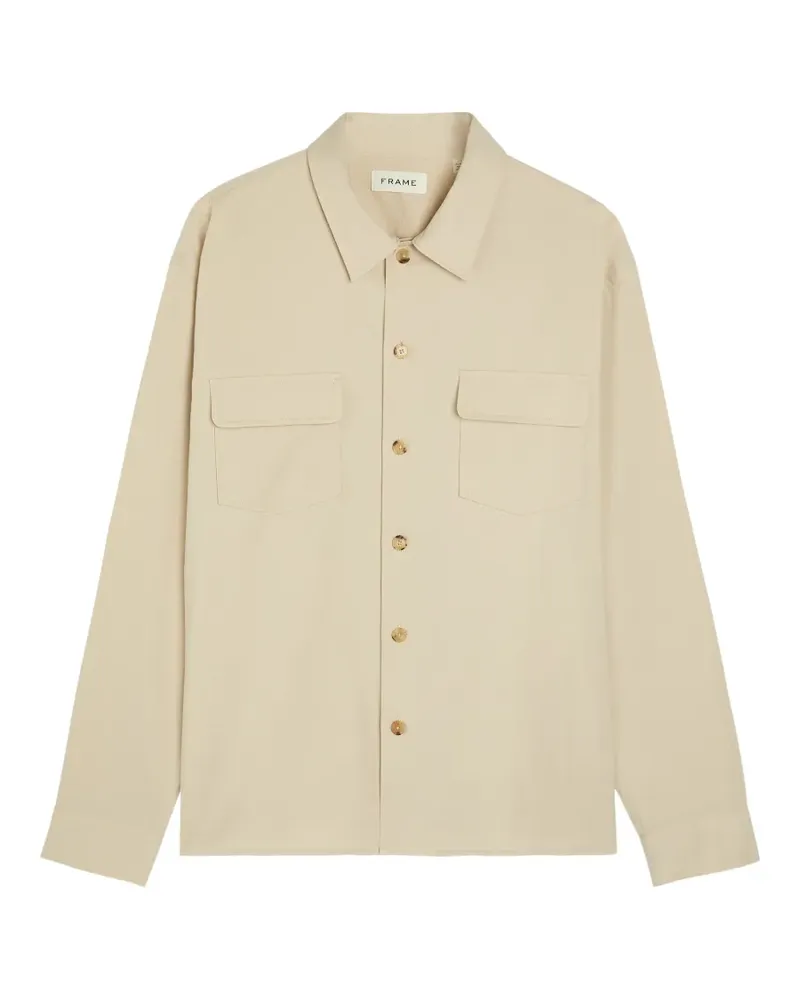 Frame Denim patch-pocket shirt jacket - Nude Nude