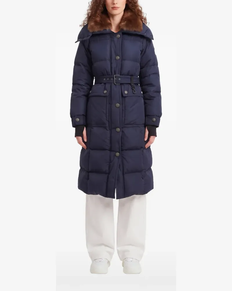 Moncler Gelissette shearling-collar down coat - Blau Blau