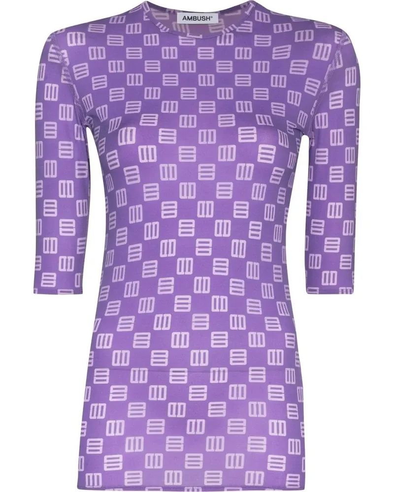 AMBUSH T-Shirt mit Monogramm - Violett Violett