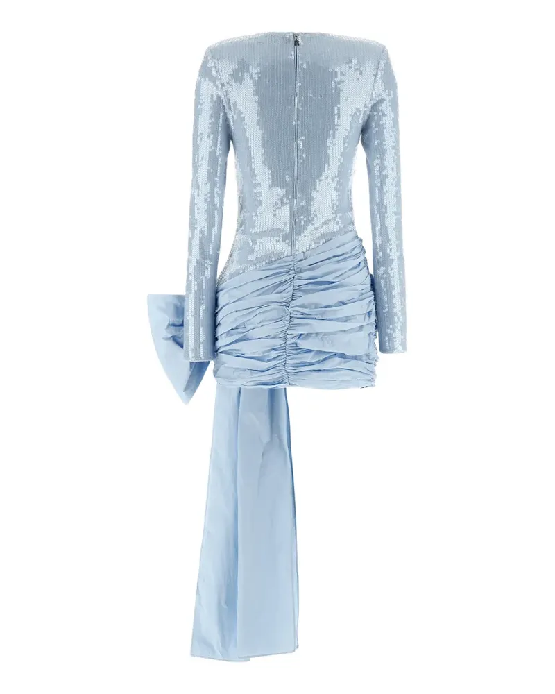 ROTATE Birger Christensen sequinned bow-detail mini dress - Blau Blau