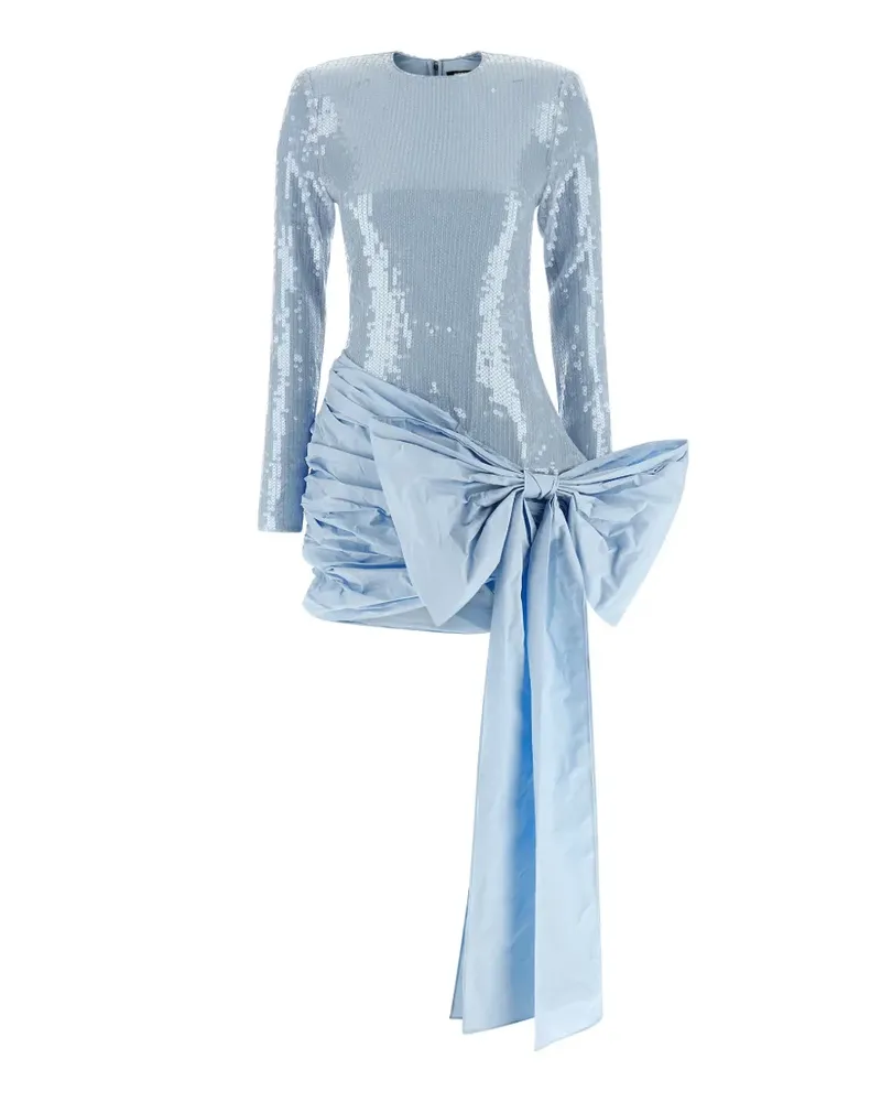 ROTATE Birger Christensen sequinned bow-detail mini dress - Blau Blau