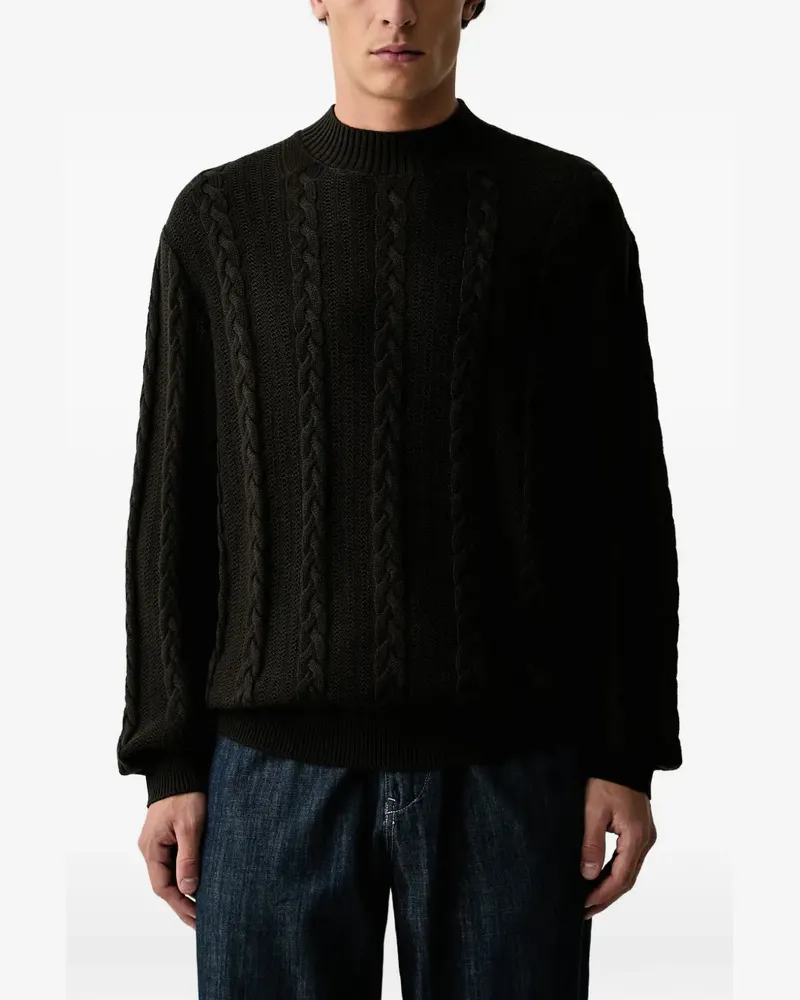 Armani Exchange cable-knit mock-neck sweater - Grün Grün