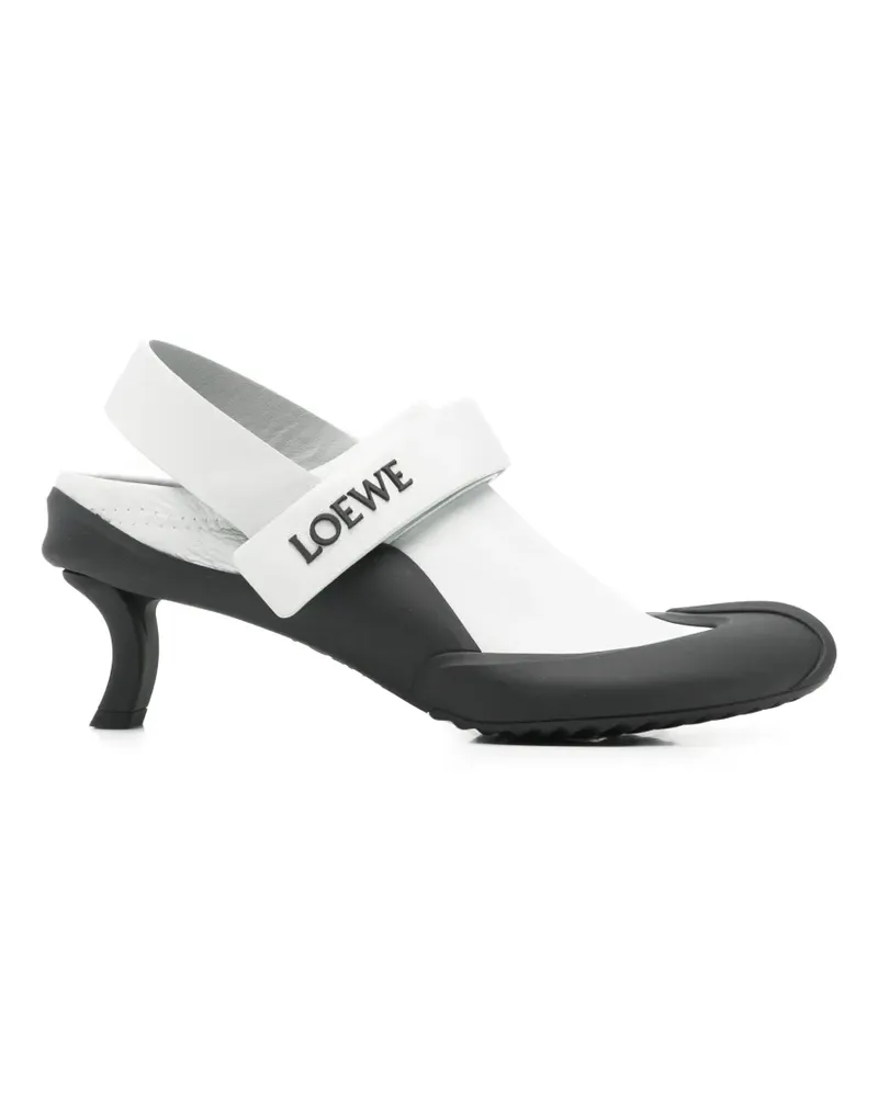 Loewe Pumps mit Logo und Klettverschluss - Weiß Weiß