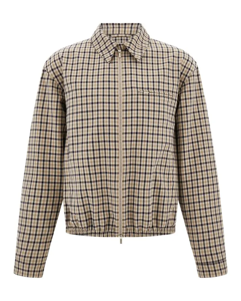 Ferragamo check bomber jacket - Nude Nude