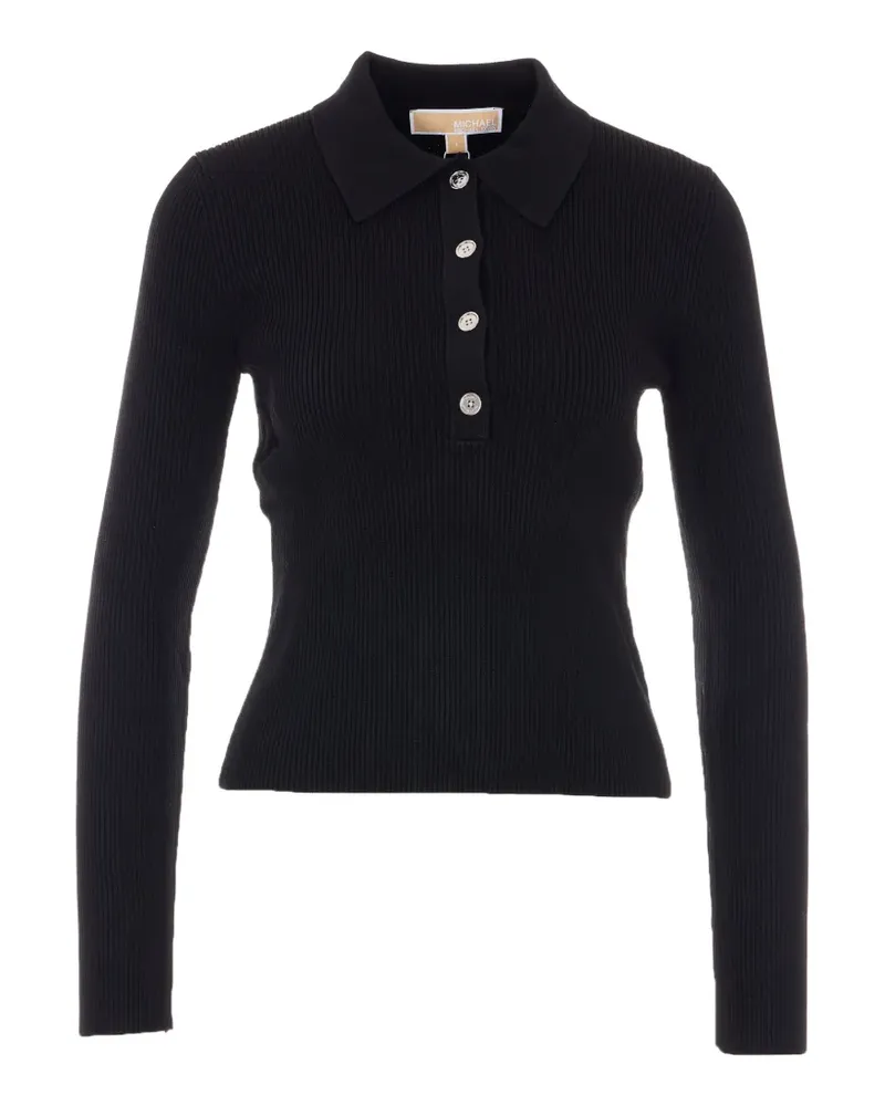 Michael Kors button long-sleeve polo shirt - Schwarz Schwarz