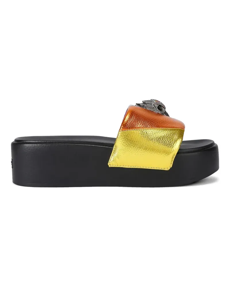 Kurt Geiger Gestreifte Meena Plateau-Sandalen mit Kristallen - Schwarz Schwarz